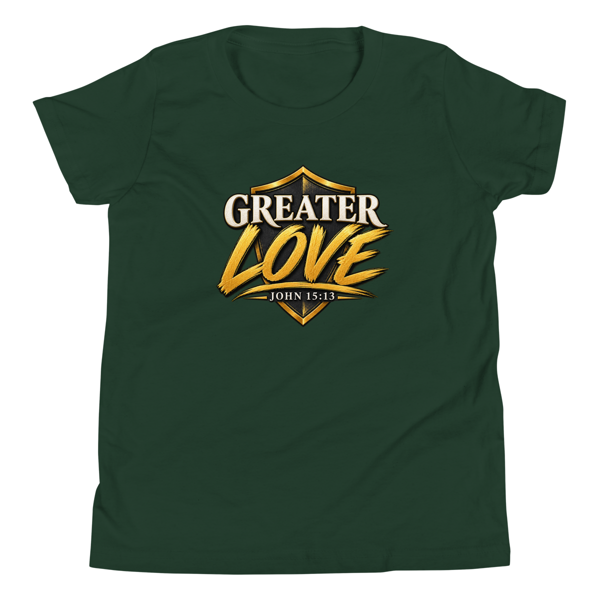 Youth greater love Christian T-shirt forest front mockup