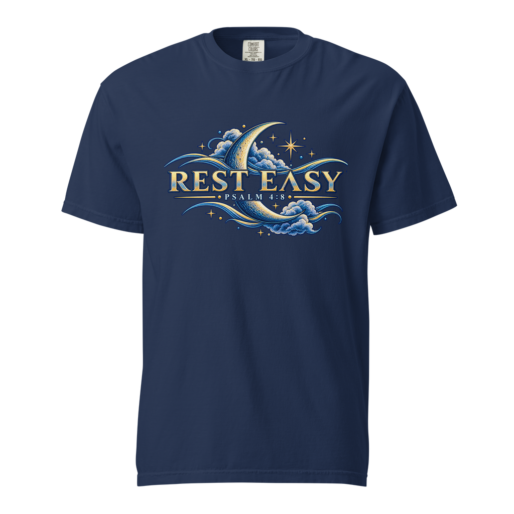 Rest Easy | Psalm 4:8 Men's Christian T-Shirt