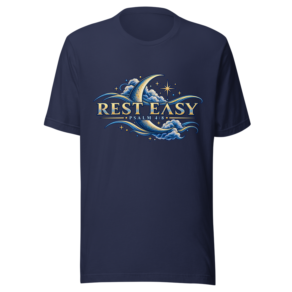 Rest Easy | Psalm 4:8 Women's Christian T-Shirt