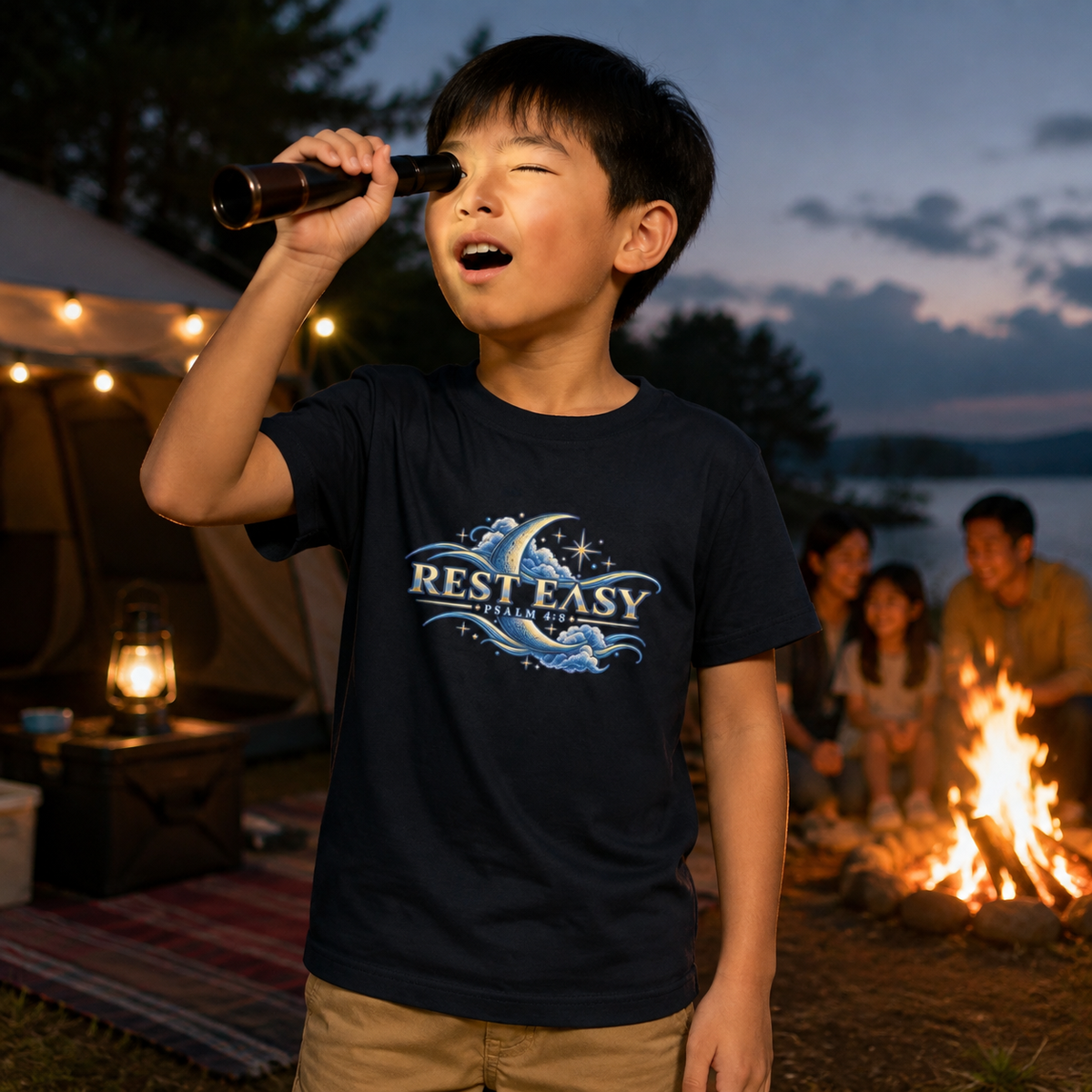 Rest Easy | Psalm 4:8 Youth Christian T-Shirt