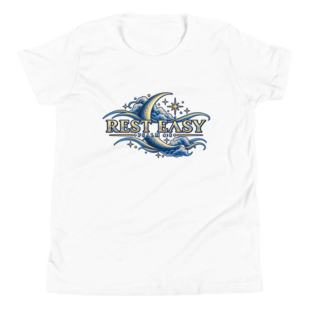 Rest Easy | Psalm 4:8 Youth Christian T-Shirt
