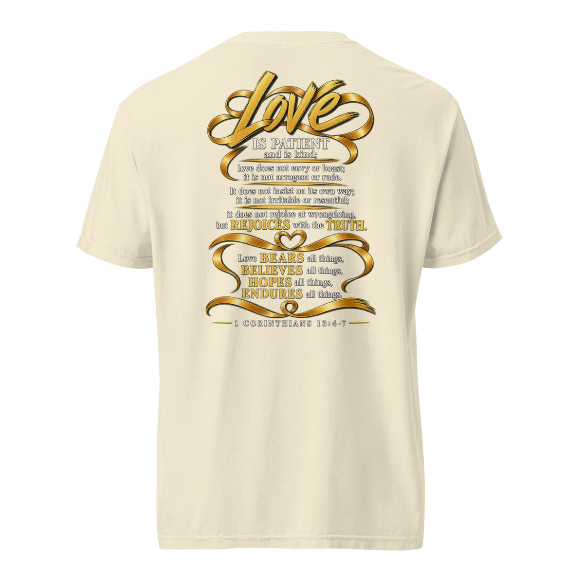 Men's this is love Christian T-shirt ivory back mockup