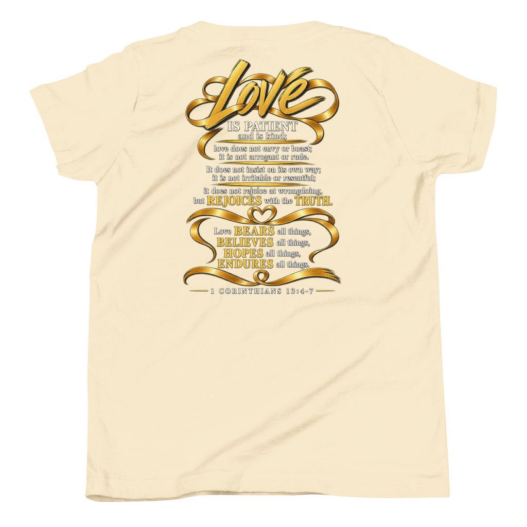 Youth this is love Christian T-shirt natural back mockup