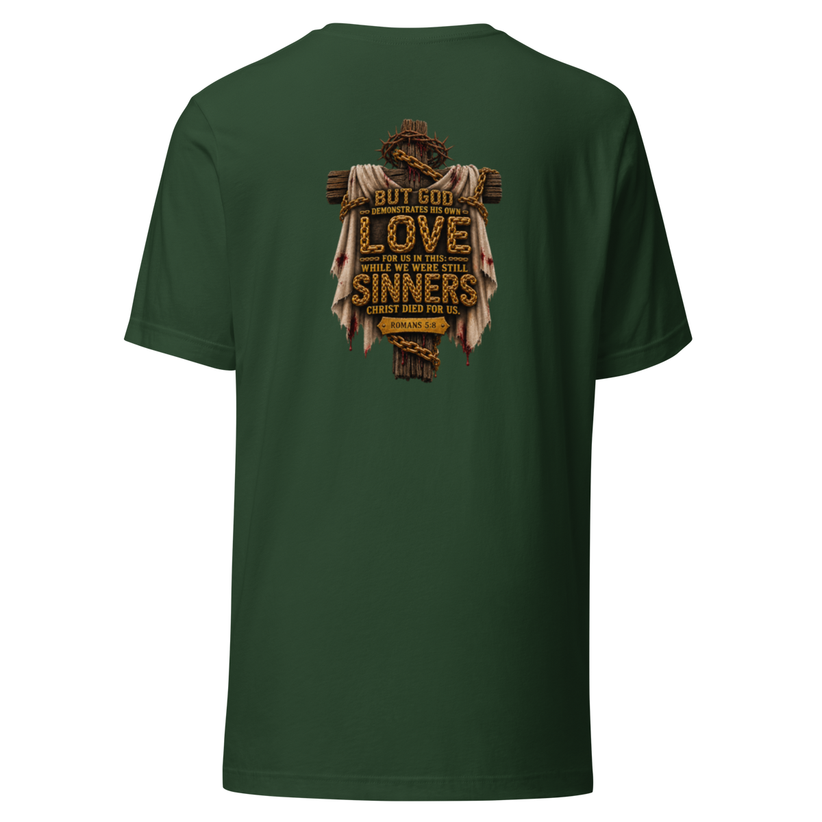 Women's while we were still sinners Christian T-shirt forest back mockup