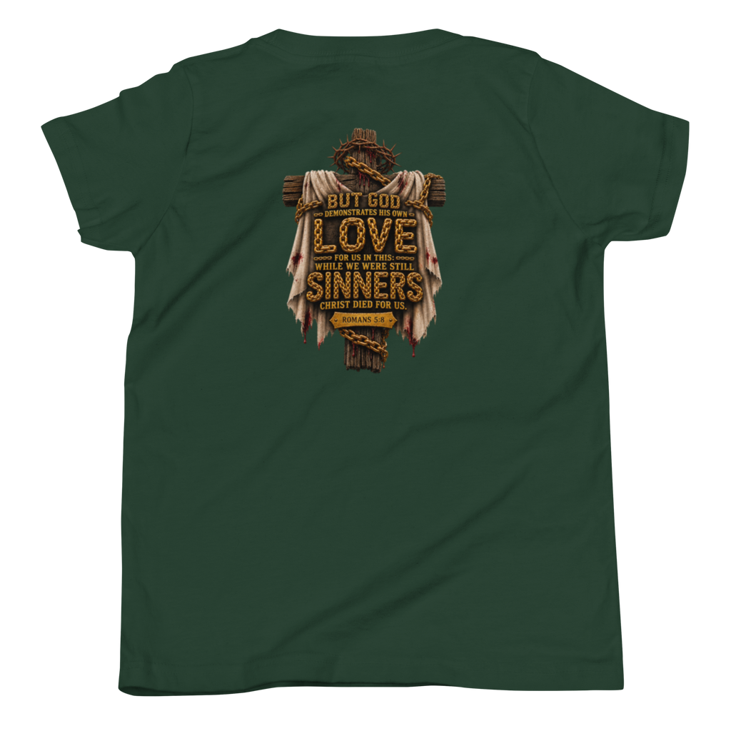 Youth while we were still sinners Christian T-shirt forest back mockup