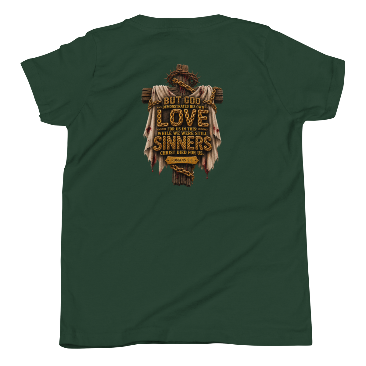 Youth while we were still sinners Christian T-shirt forest back mockup