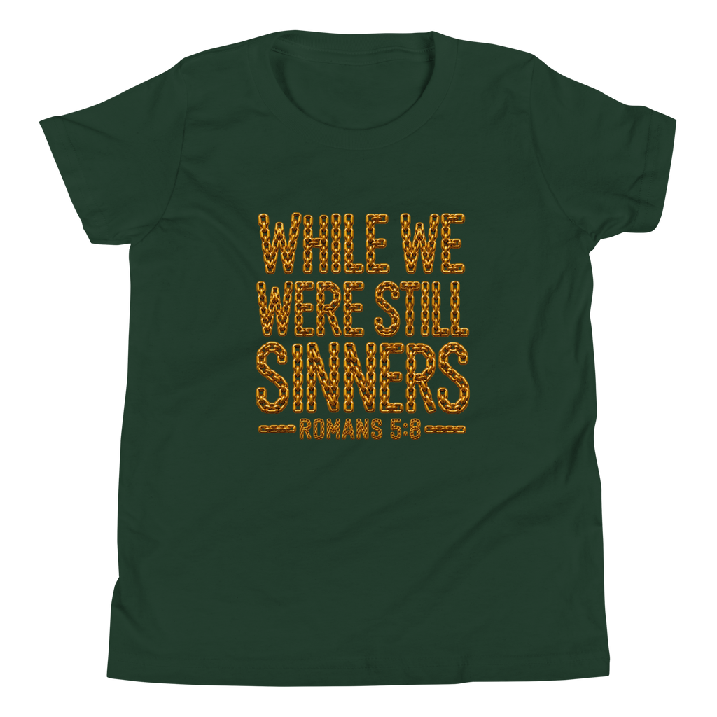Youth while we were still sinners Christian T-shirt forest front mockup