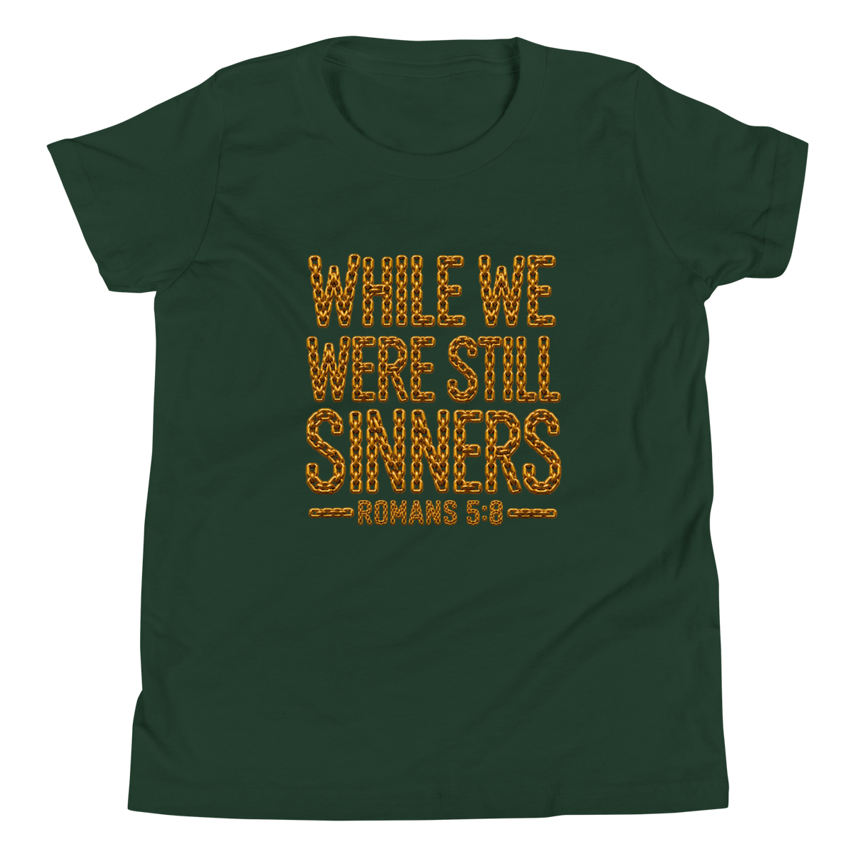 Youth while we were still sinners Christian T-shirt forest front mockup